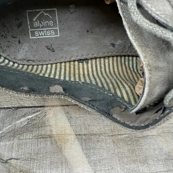 Alpine Swiss Mens Dress Shoes Gray Suede Wingtip Brogue Lace Up SZ 13 Men - Picture 5 of 16